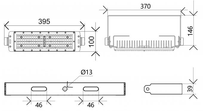 100w-1200w खेल स्टेडियमों के लिए एलईडी बाढ़ प्रकाश गोल्फ कोर्स सुरंग बाढ़ रोशनी 11