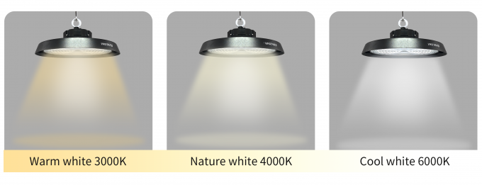 170lm/w हाई ल्यूमेन यूएफओ हाई बे लाइट्स सपोर्ट 3CCT विथ मोशन सेंसर वेयरहाउस इंडस्ट्रियल लाइट्स 2