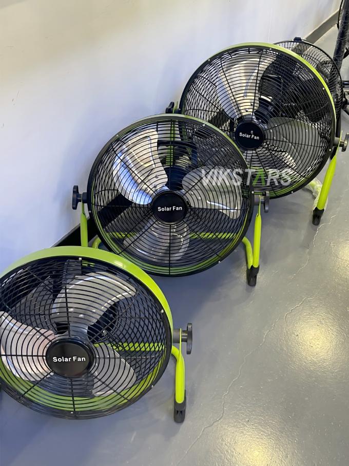 आउटडोर पोर्टेबल वेंटिलेटर रिचार्जेबल घरेलू आपातकालीन 12 इंच 14 इंच सौर मंजिल वेंटिलेटर शांत सौर ऊर्जा वेंटिलेटर 13