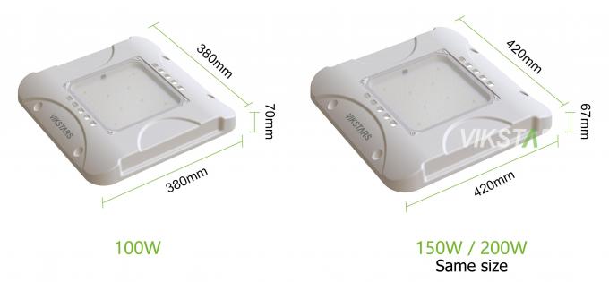उच्च गुणवत्ता 135lm/w 100W 150W 200W एलईडी गैस स्टेशन लाइट्स पेट्रोल स्टेशनों के लिए SKD लैंप किट कैनोपी लाइट्स का समर्थन करती हैं 4