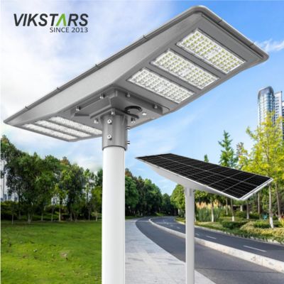 खरीदें नई द्विदिश सौर स्ट्रीट लैंप IP66 LED सौर उद्यान प्रकाश 600W 900W ऑल इन वन सोलर लैंडस्केप लाइट्स ऑनलाइन निर्माण