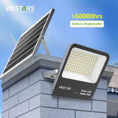 खरीदें बैटरी प्रतिस्थापन 60W 100W 200W 300W सौर बाढ़ रोशनी कांच कवर के साथ ऑनलाइन निर्माण