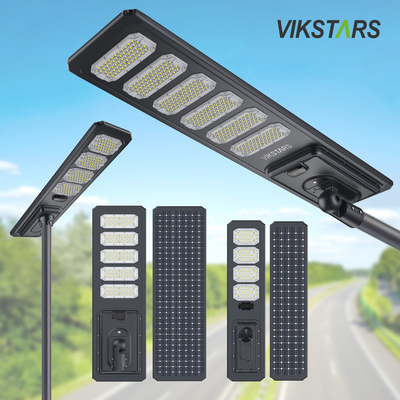 नई 100W 200W 300W 400W 500W ऑल इन वन एल्यूमीनियम सोलर स्ट्रीट लाइट थोक के लिए