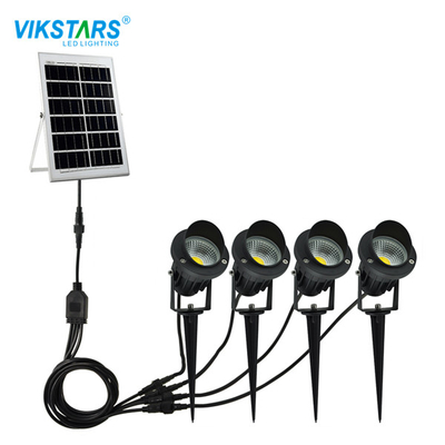 यार्ड आंगन के लिए 4x5W स्पाइक्स सोलर पावर्ड स्पॉट गार्डन लाइट्स