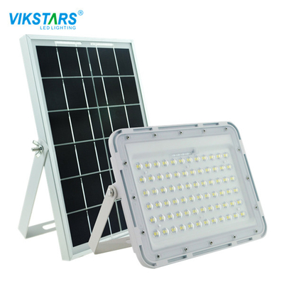 60W 200w एलईडी सोलर फ्लड लाइट व्हाइट हाउसिंग विथ बिग सोलर पैनल